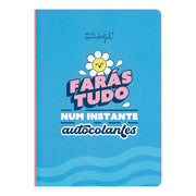 Caderno com notas adesivas e autocolantes Mr. Wonderful - Farás tudo num instante com estes autocolantes