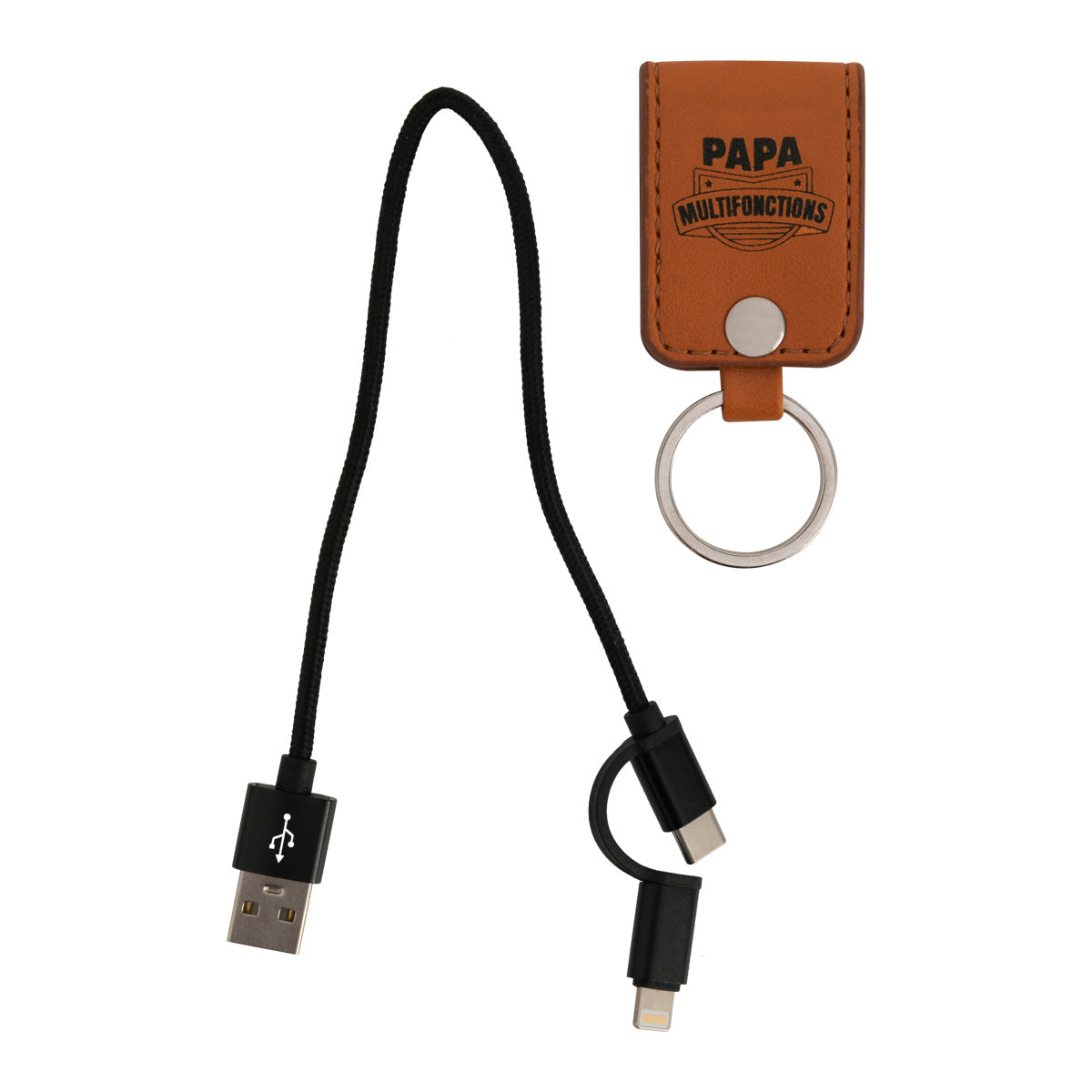 Porte-clés avec chargeur de téléphone - Papa multifonctions