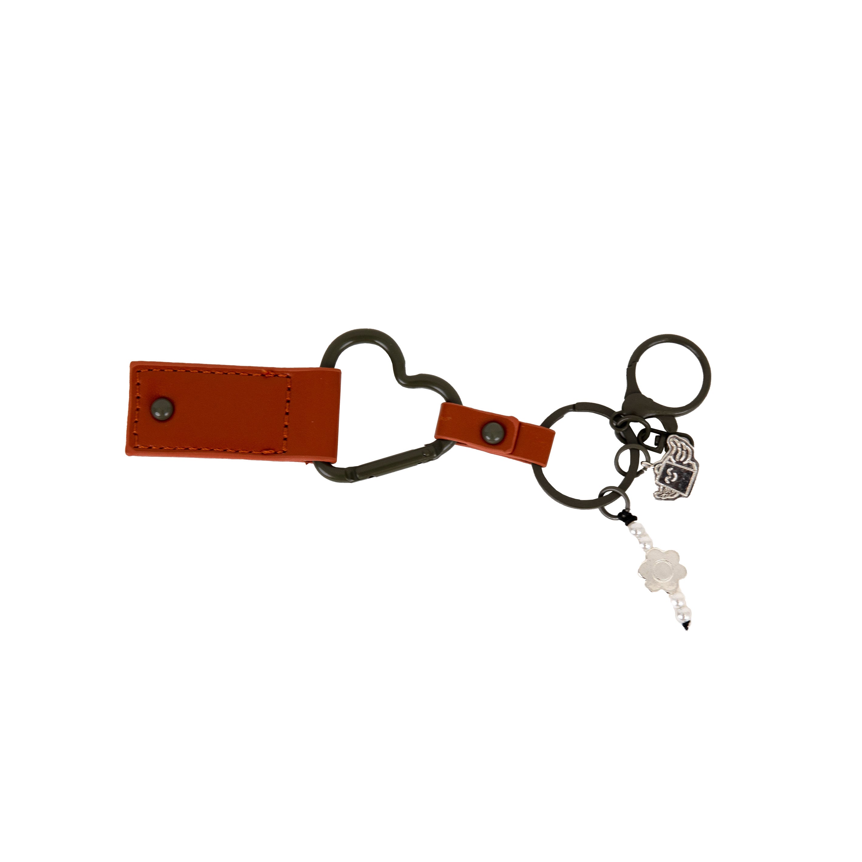 Keyring with charms - Terracotta