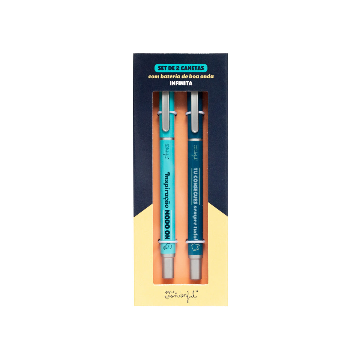 Conjunto de 2 canetas com bateria boa onda infinita