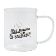 Mug transparent avec message en français Mr. Wonderful - Moi, j’annonce la couleur