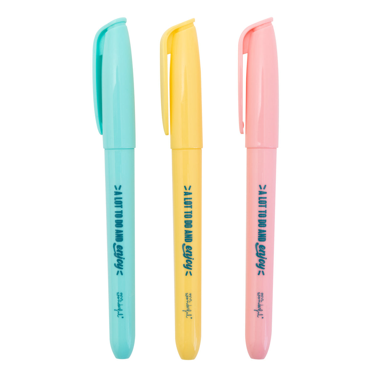 Set of markers, pens and stencils for marvelous designs.