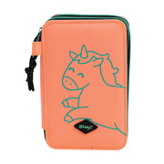 Estuche escolar unicornio rosa de 2 compartimentos con muchos extras Mr. Wonderful - My creativity has no limits