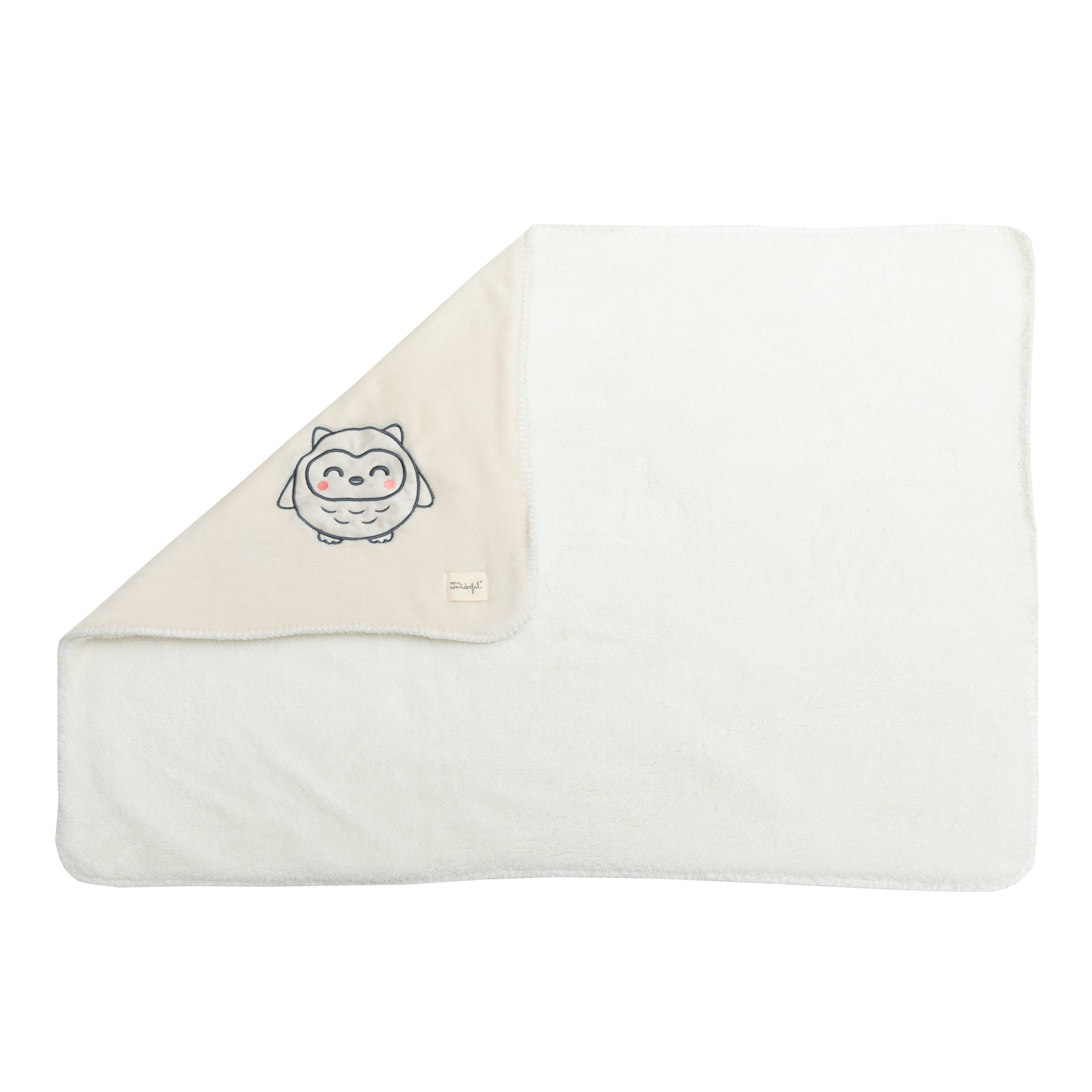 Soft baby blanket - Beige owl.