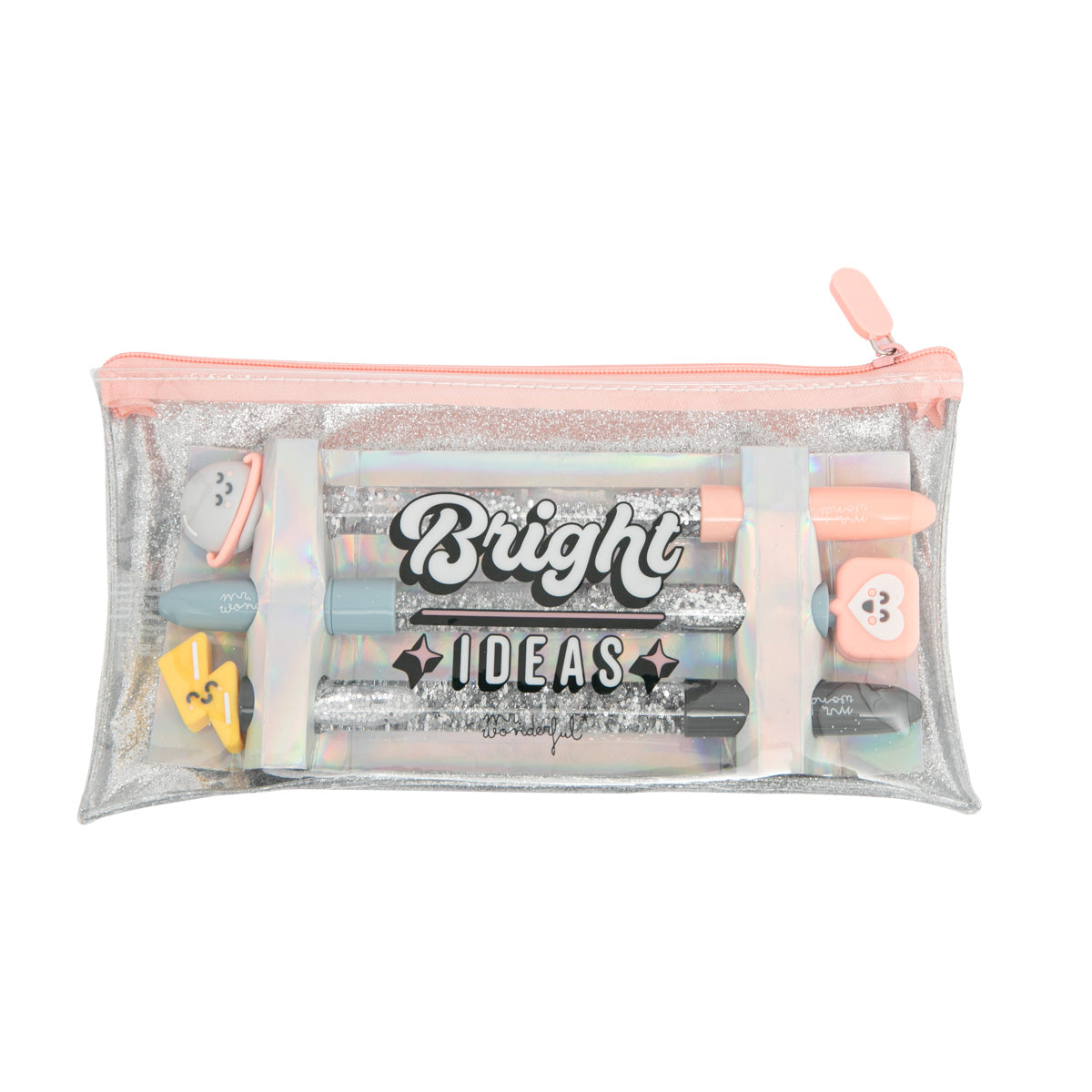 Set of pencil case + 3 pens - Bright ideas