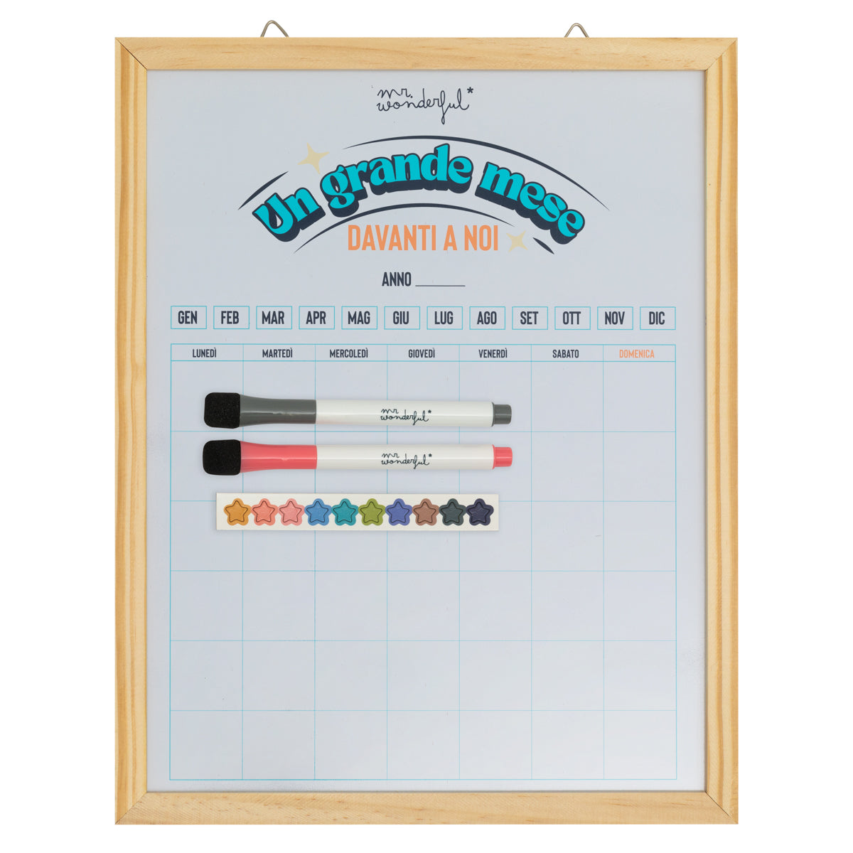 Planner mensile da parete con lavagna bianca - Un grande mese davanti a noi