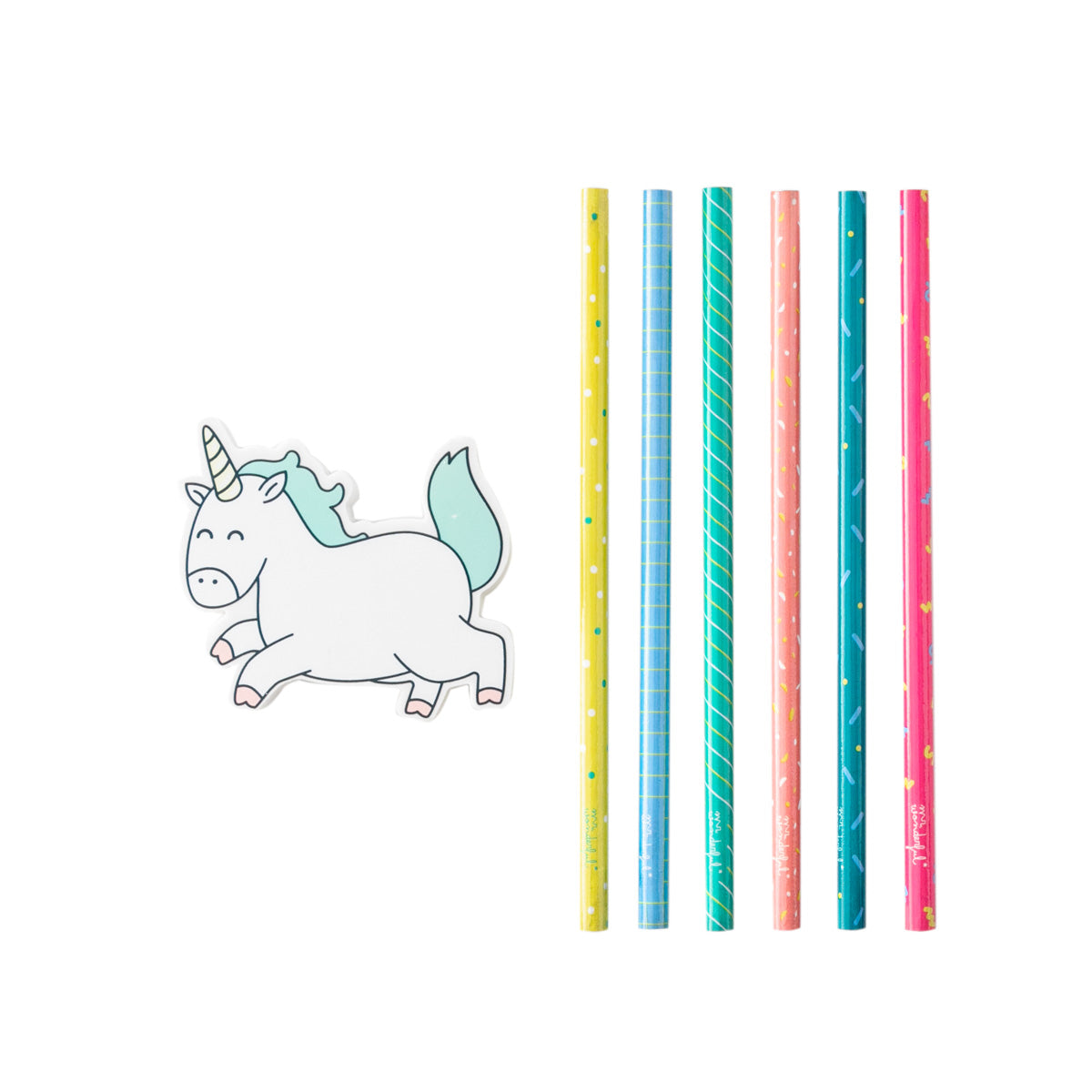 6 pencils and eraser to help you keep dreaming - Unicorn