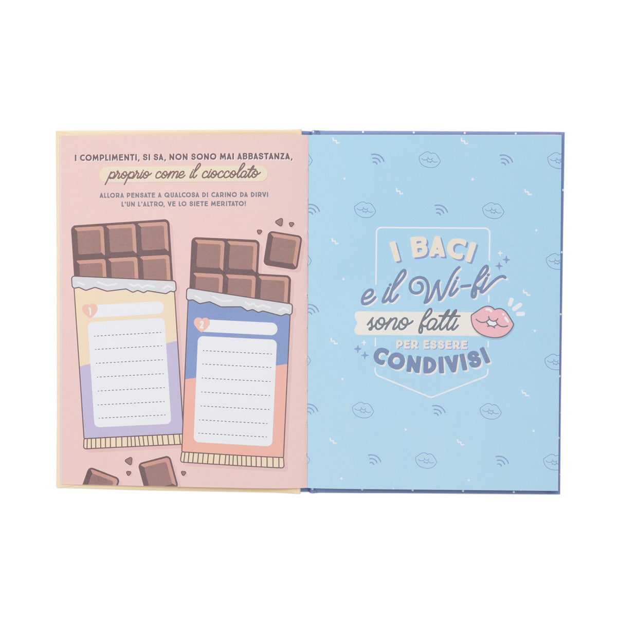 Set di libro da completare amore + 2 penne a forma