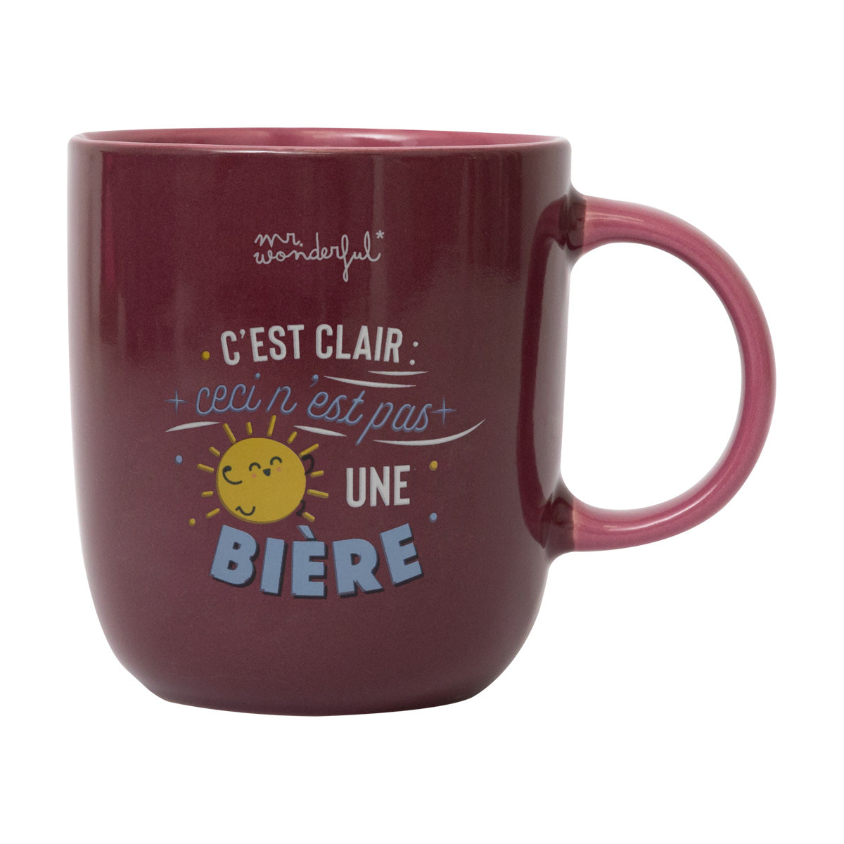 Mug avec message amusant en français Mr. Wonderful - C’est clair : ceci n’est pas une bière
