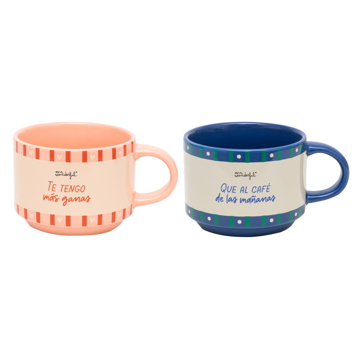 Set de 2 tazas apilables - Te tengo más ganas que al café de las mañanas