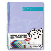 Libreta A4 Mr. Wonderful básica lila 80 hojas - Cuadriculada y microperforada