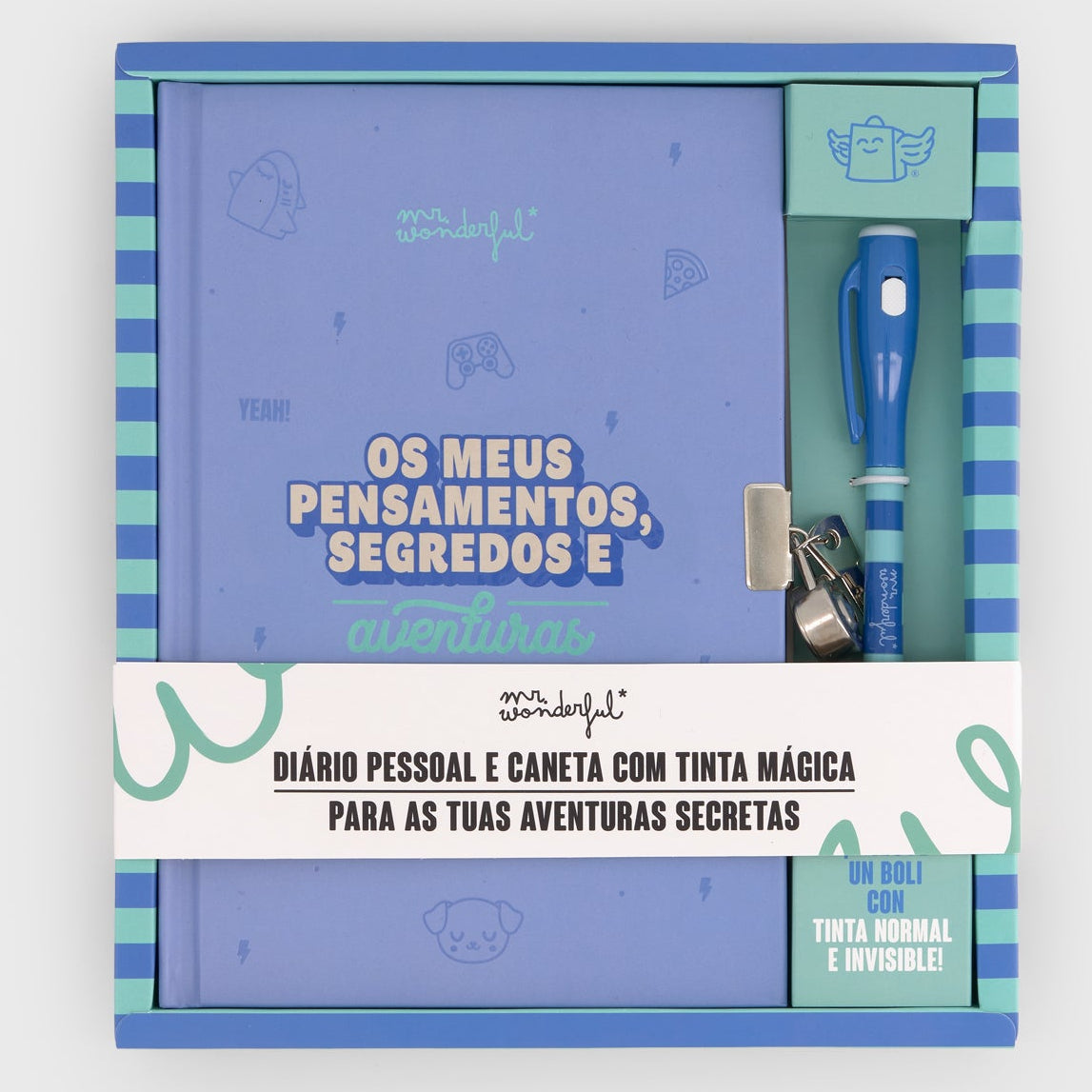 Journal personnel + Caneta avec encre normale et invisible - Mes pensées, secrets et aventures 