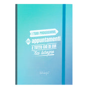 Caderno com adesivo de notas azul - Tenho seu programa, seus appuntamenti e tudo o que você aprendeu 