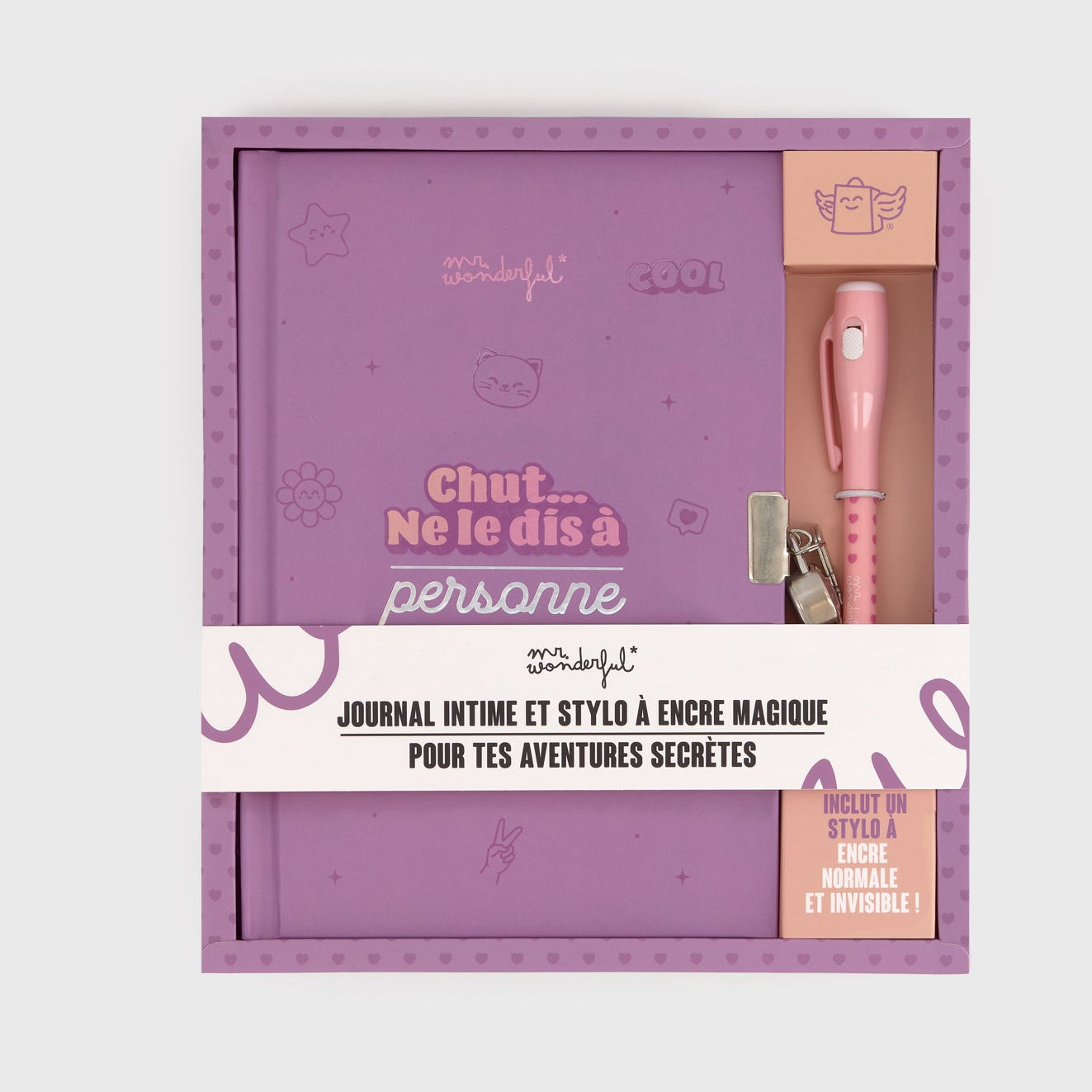 Journal intime + stylo à encre normale et invisible - Chut… ne le dis à personne