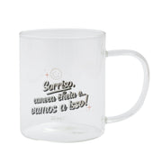 Caneca transparente com mensagem Mr. Wonderful - Sorriso, caneca cheia e... vamos a isso!