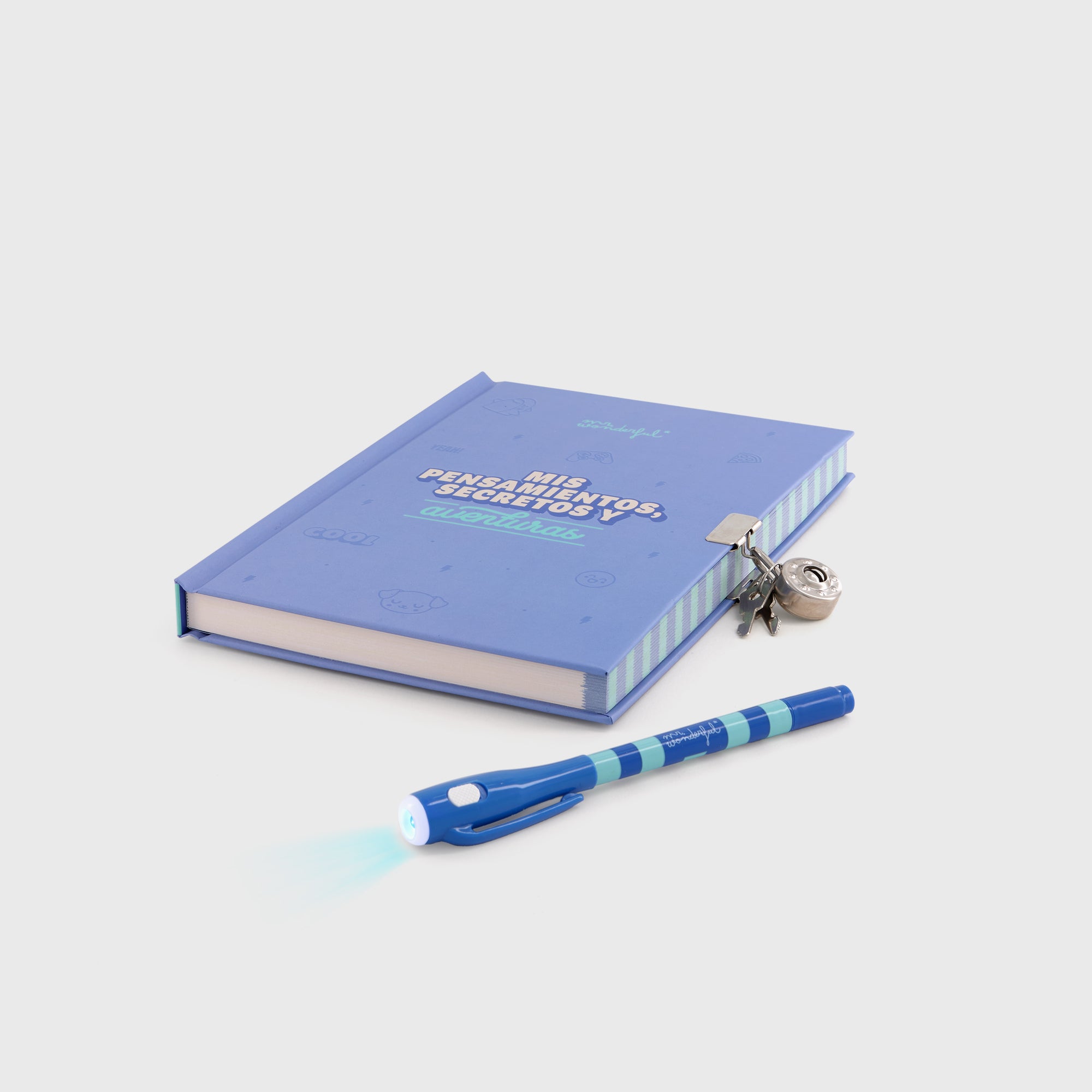 Diario personal + boli con tinta normal e invisible - Mis pensamientos, secretos y aventuras