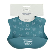 Babador de silicone azul - Vou comer tudo 