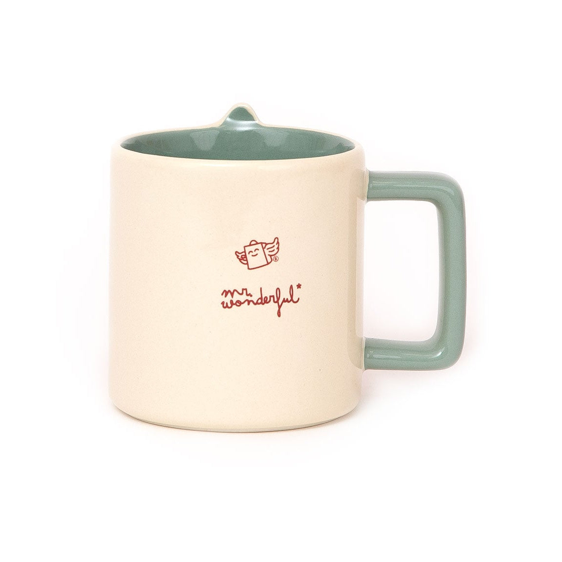 Taza Mr. Wonderful con figura 3D y mensaje motivador