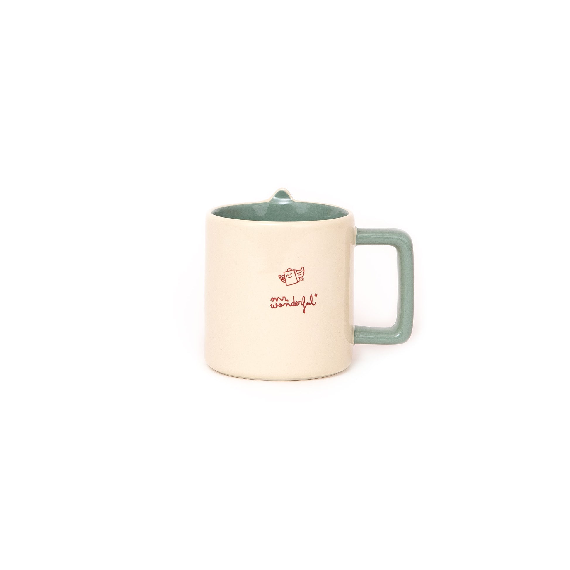 Taza Mr. Wonderful con figura 3D y mensaje motivador