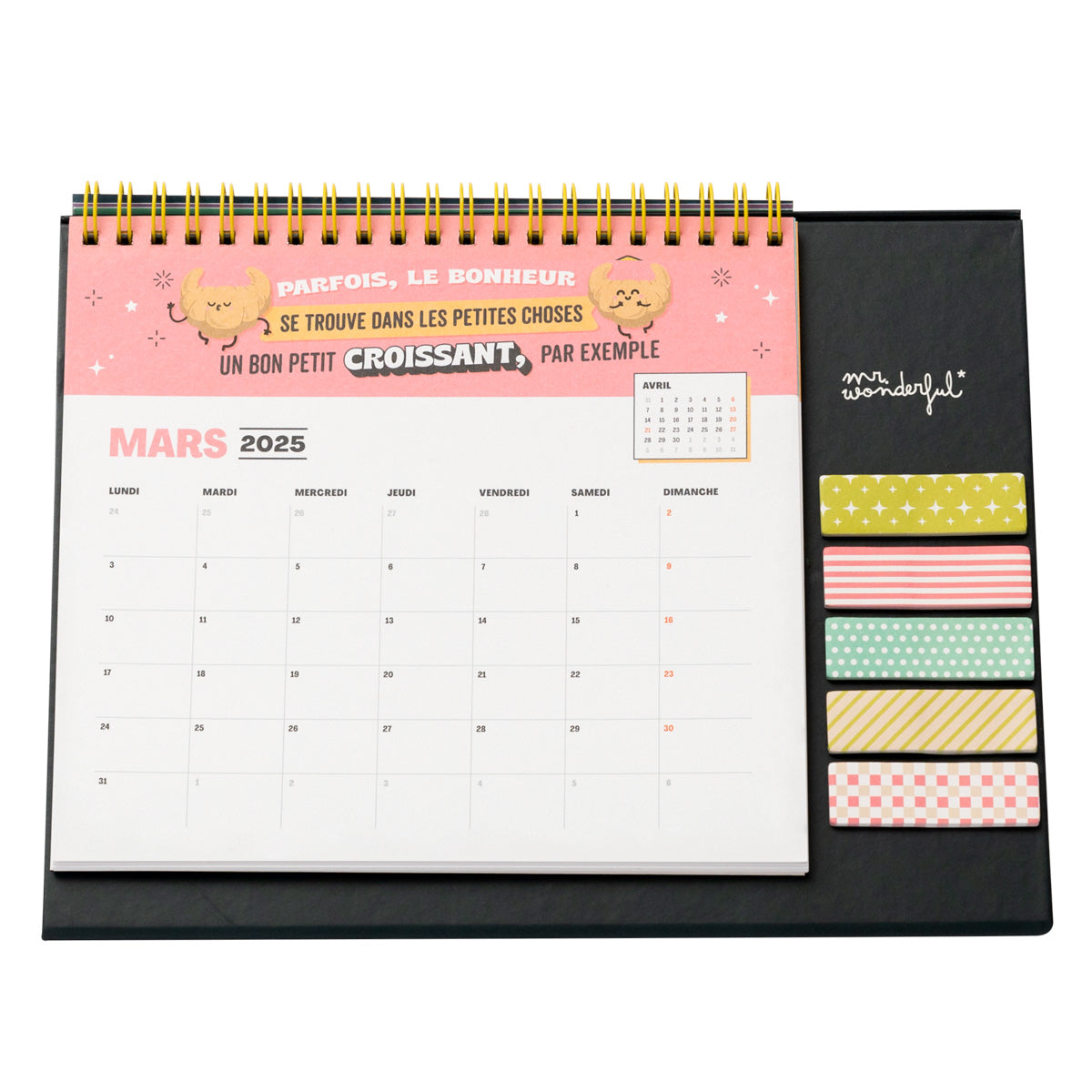 Calendário de mesa perpétuo para dias especiais de magia. 