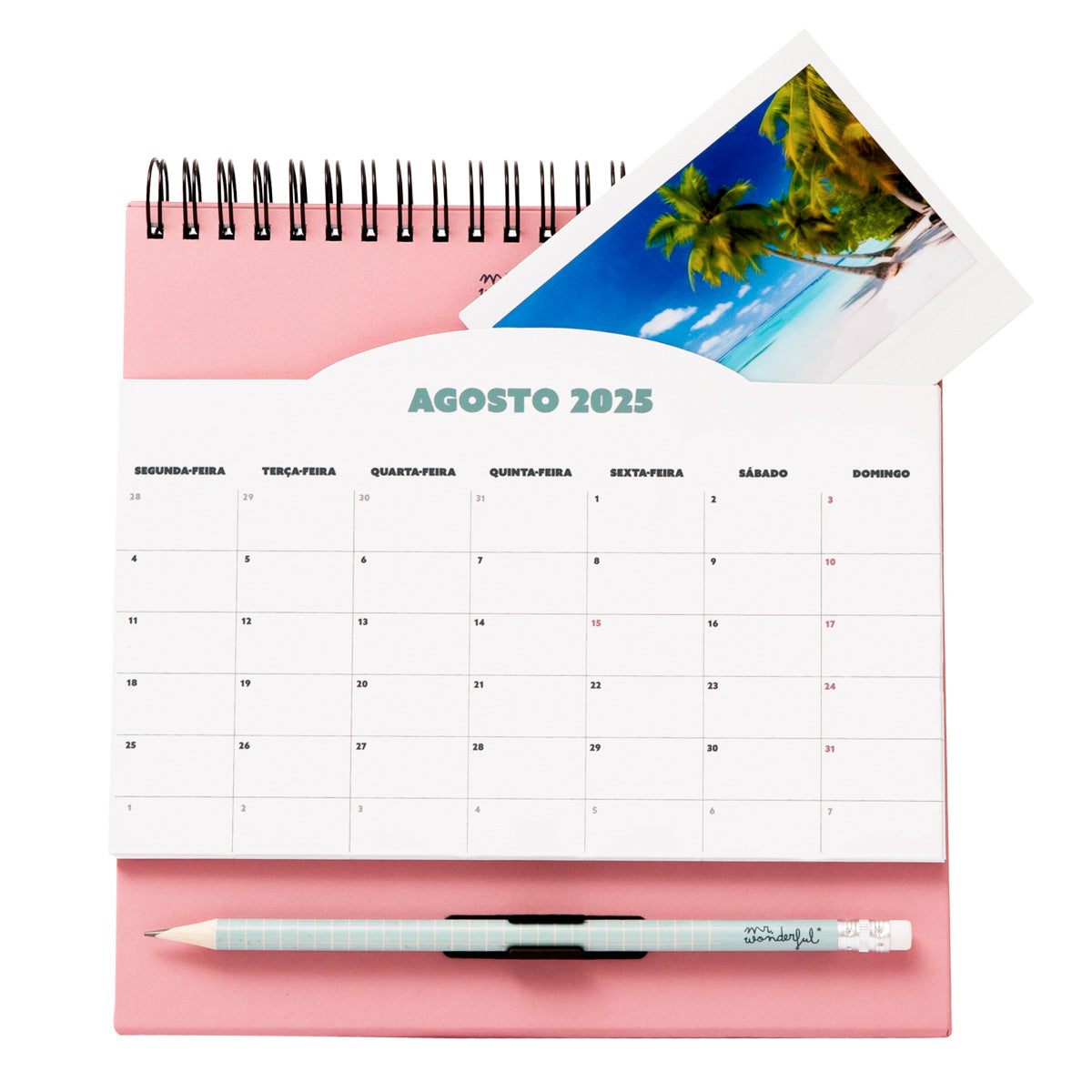 Calendário de mesa com bolso 2025 para viver momentos de verdadeiro colosso.