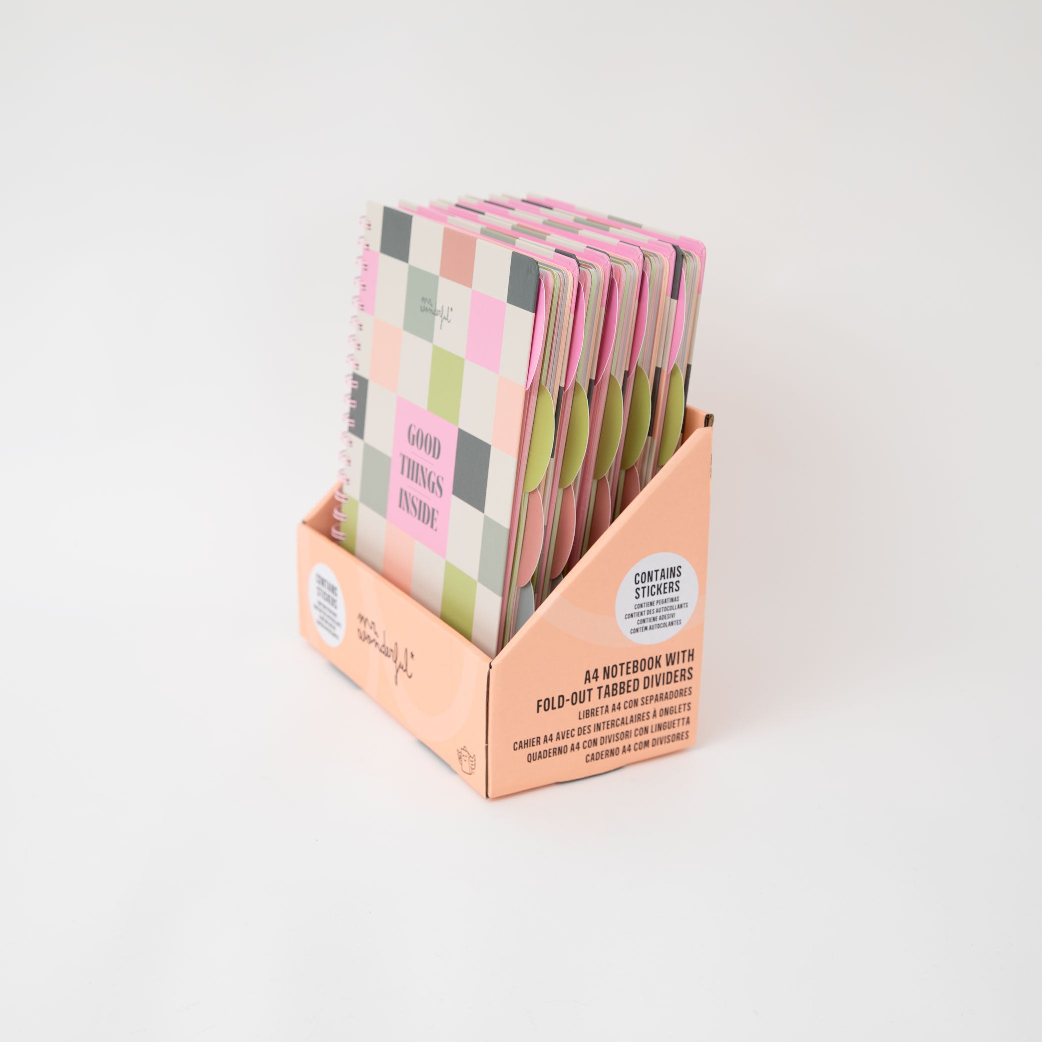 A4 notebook with fold-out tabbed dividers - Good things inside