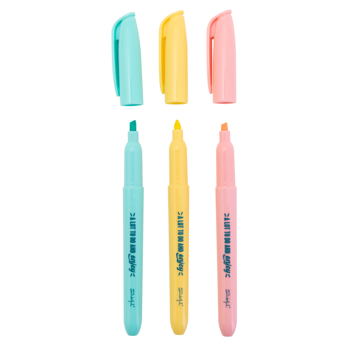 Set of markers, pens and stencils for marvelous designs.
