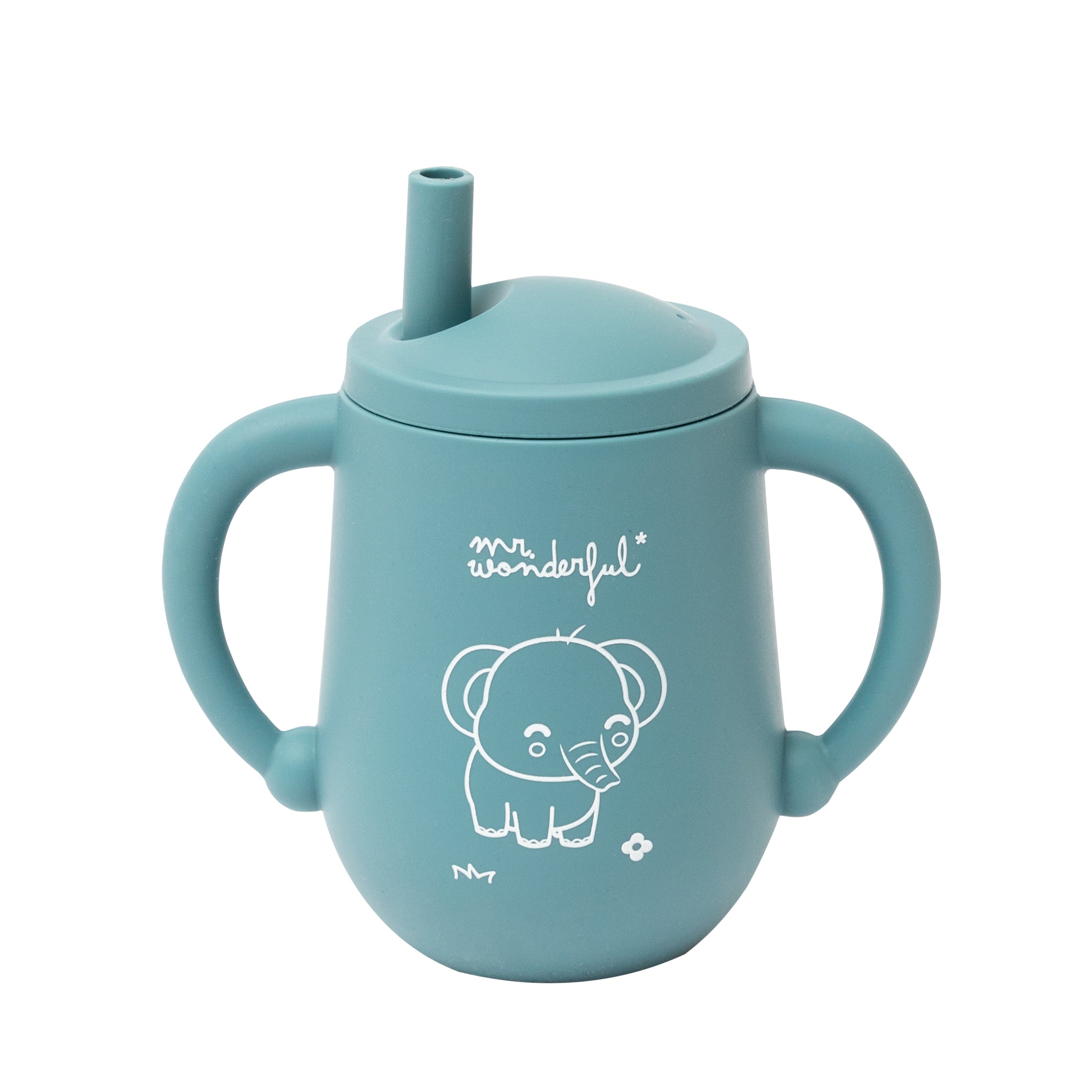 Spill-proof baby cup - Blue elephant