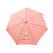 Paraguas pequeño plegable con frase Mr. wonderful en español - En días lluviosos, abrazos amorosos