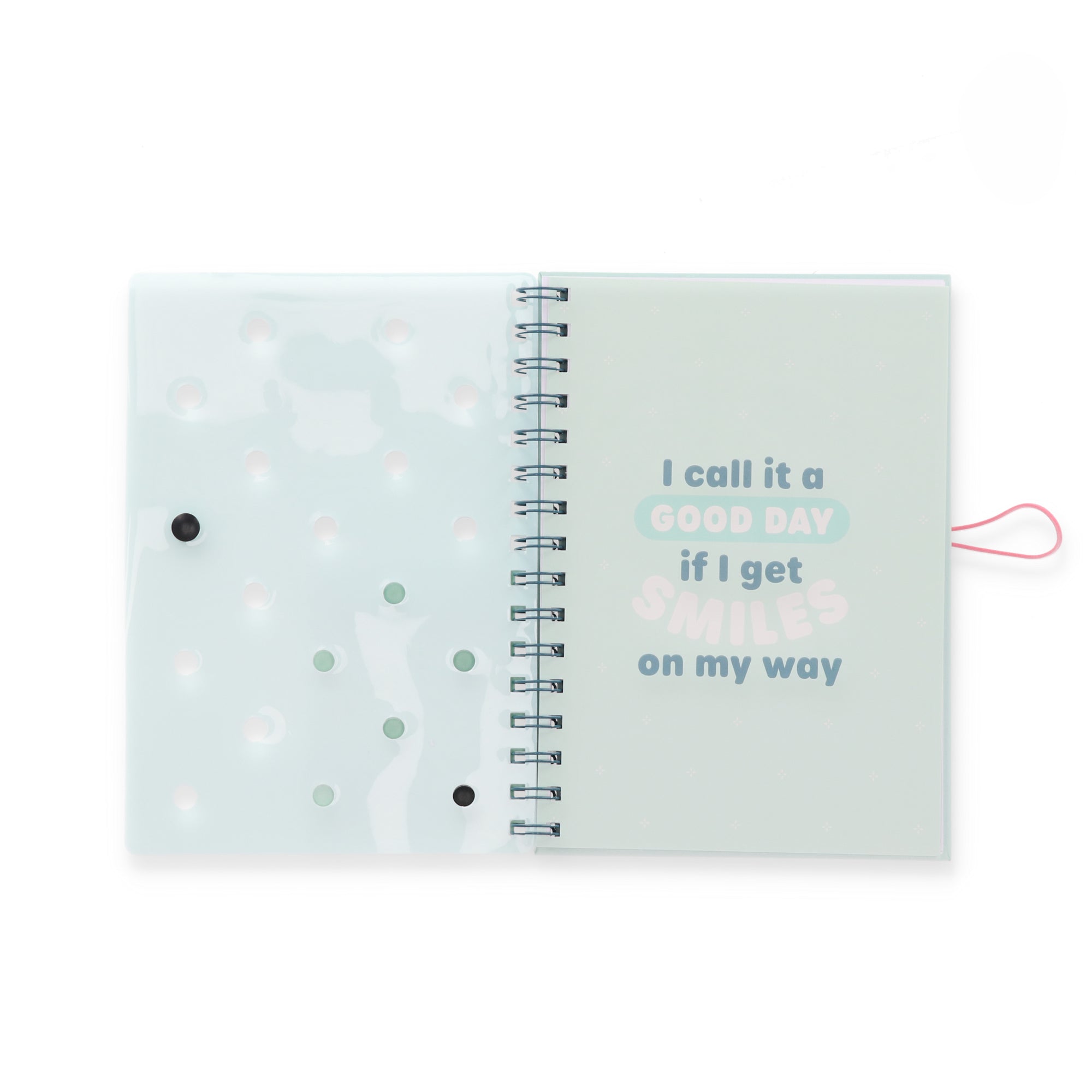 Libreta A5 con charms - I call it a good day if I get smiles on my way