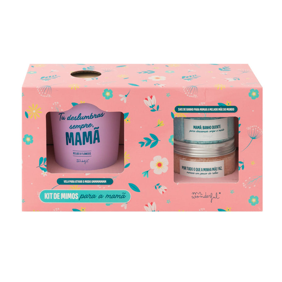 Coffret de soins pour maman - Savon de bain + bougie 
