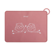 Silicone placemat for babies - Pink owl