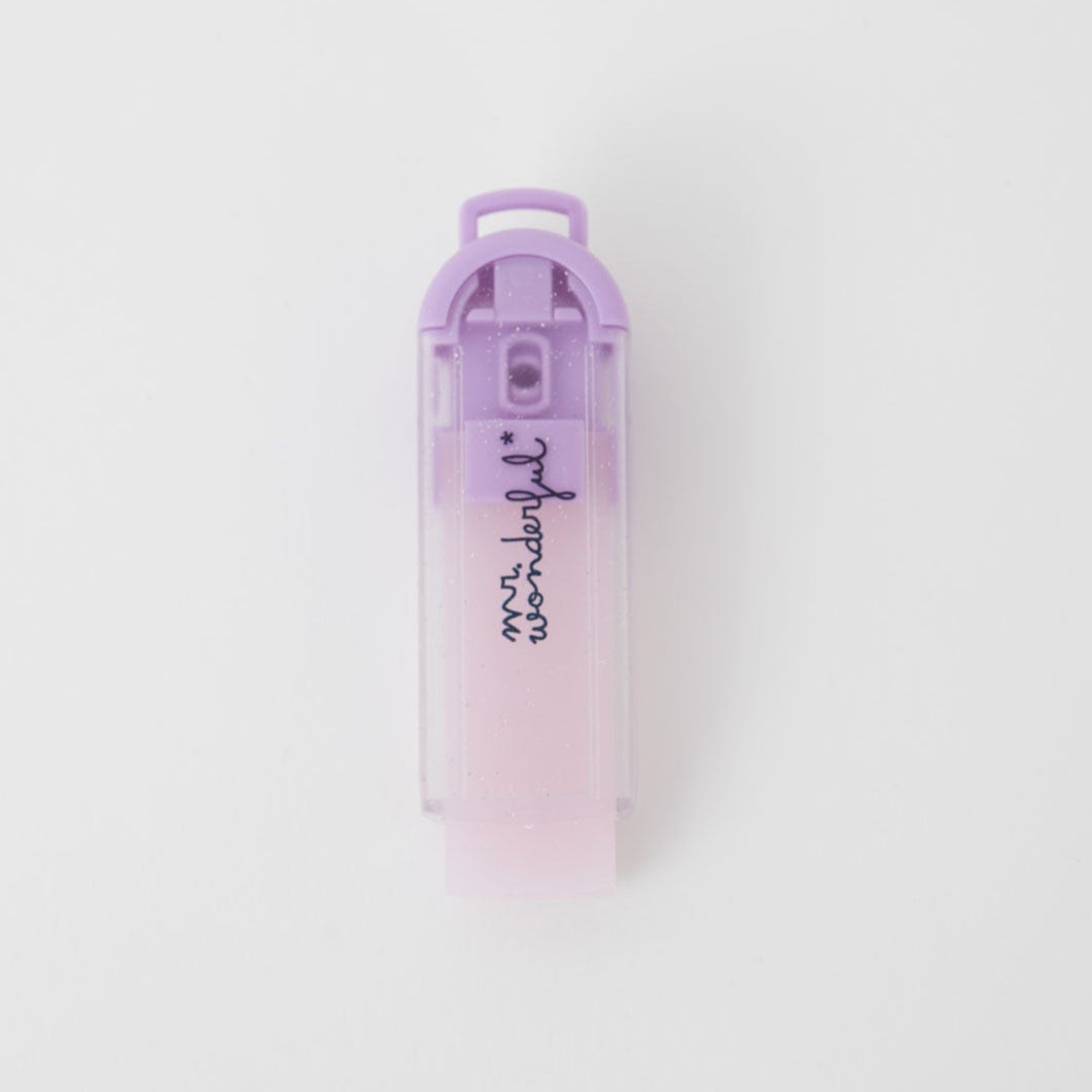 Gomme avec roulette distributrice - Lilas Glitter