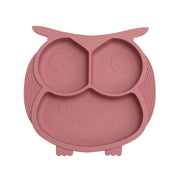 Plato de silicona para bebés Mr. Wonderful búho rosa