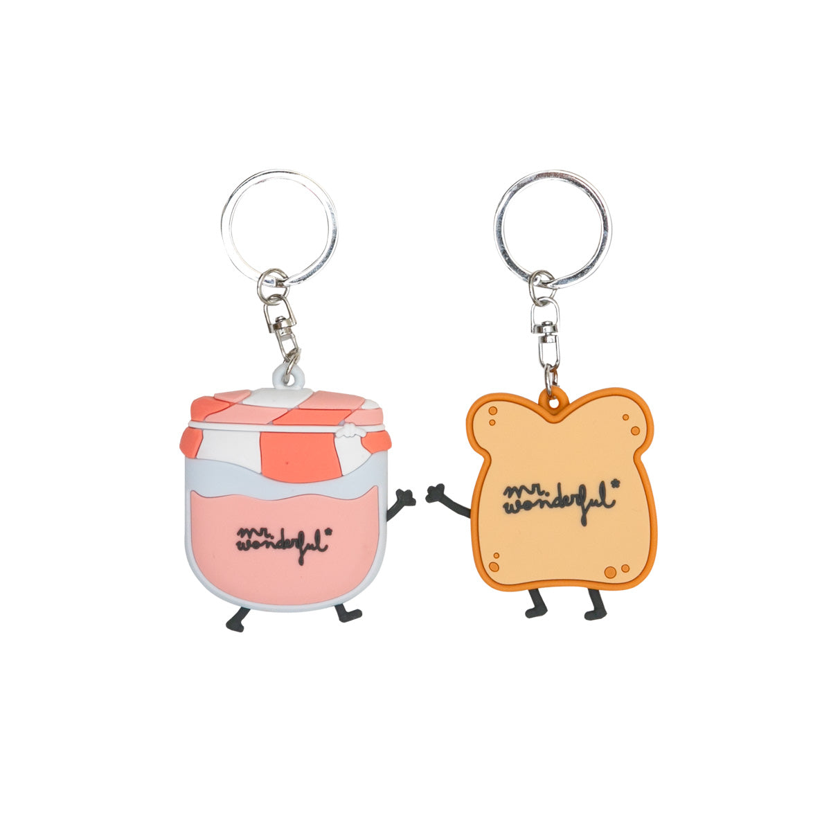 Lot de 2 porte-clés - Toast et confiture. 
