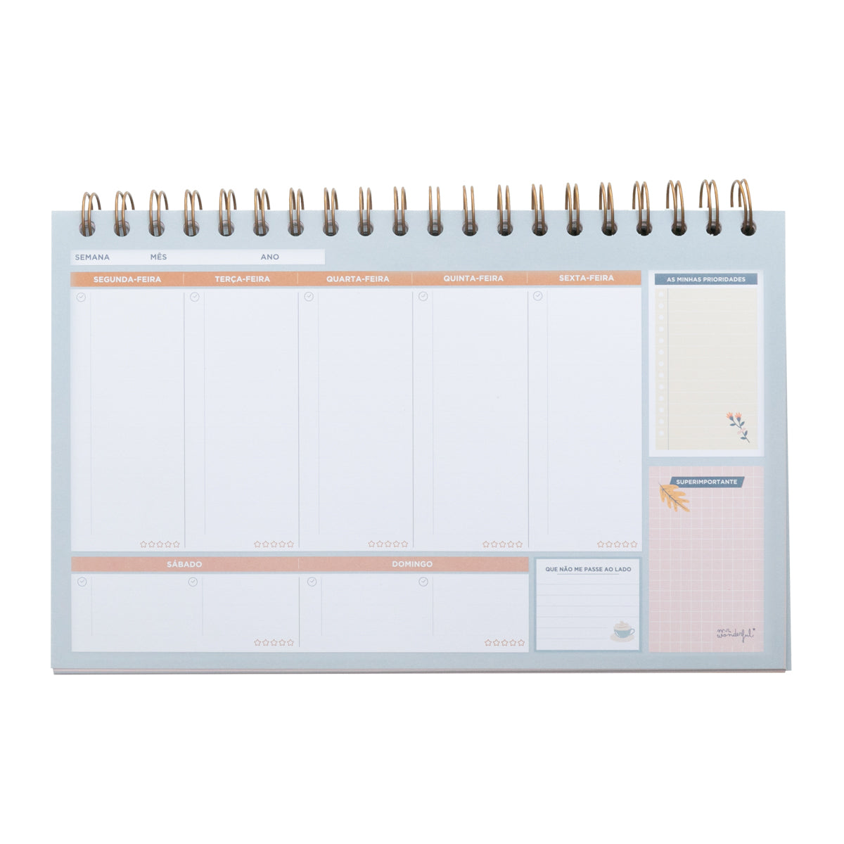 Organizador semanal - O meu tempo, os meus planos