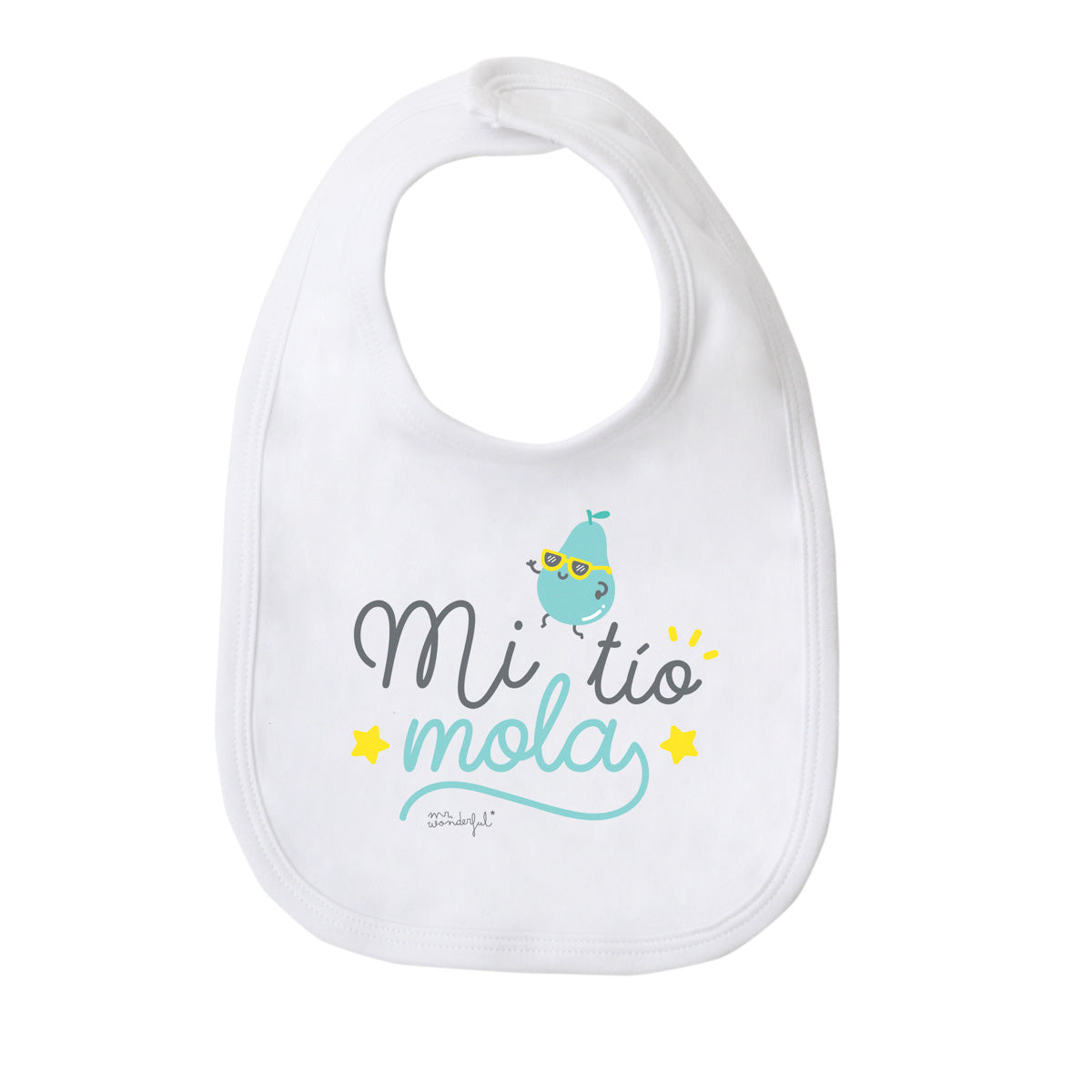 Babero de algodón con frase Mr. Wonderful - Mi tío mola