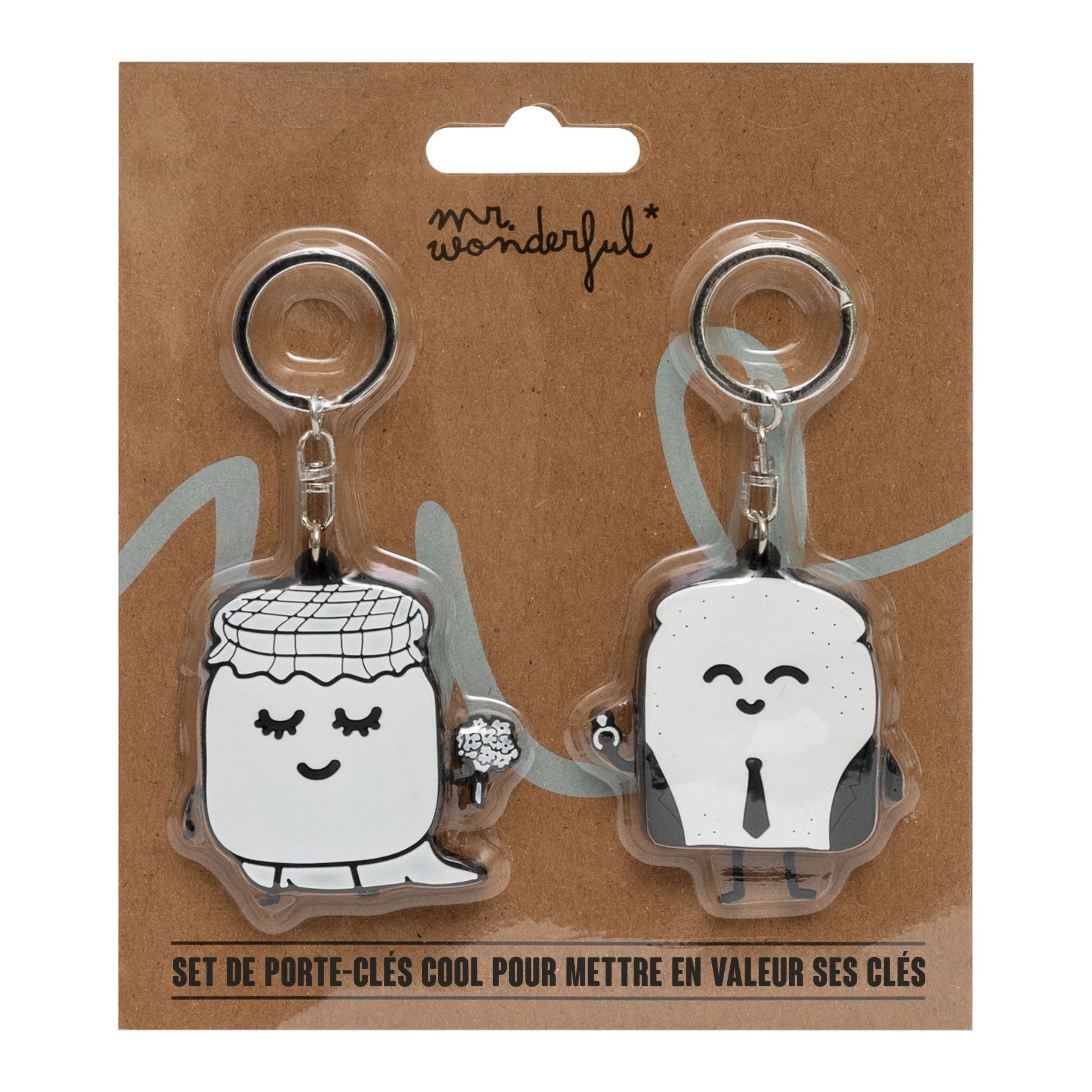 Set de 2 porte-clés Iconic - Toast et confiture