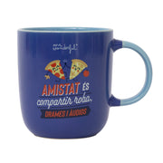 Tassa en català amb frase d'amistat Mr. wonderful - Amistat és compartir roba, drames i àudios