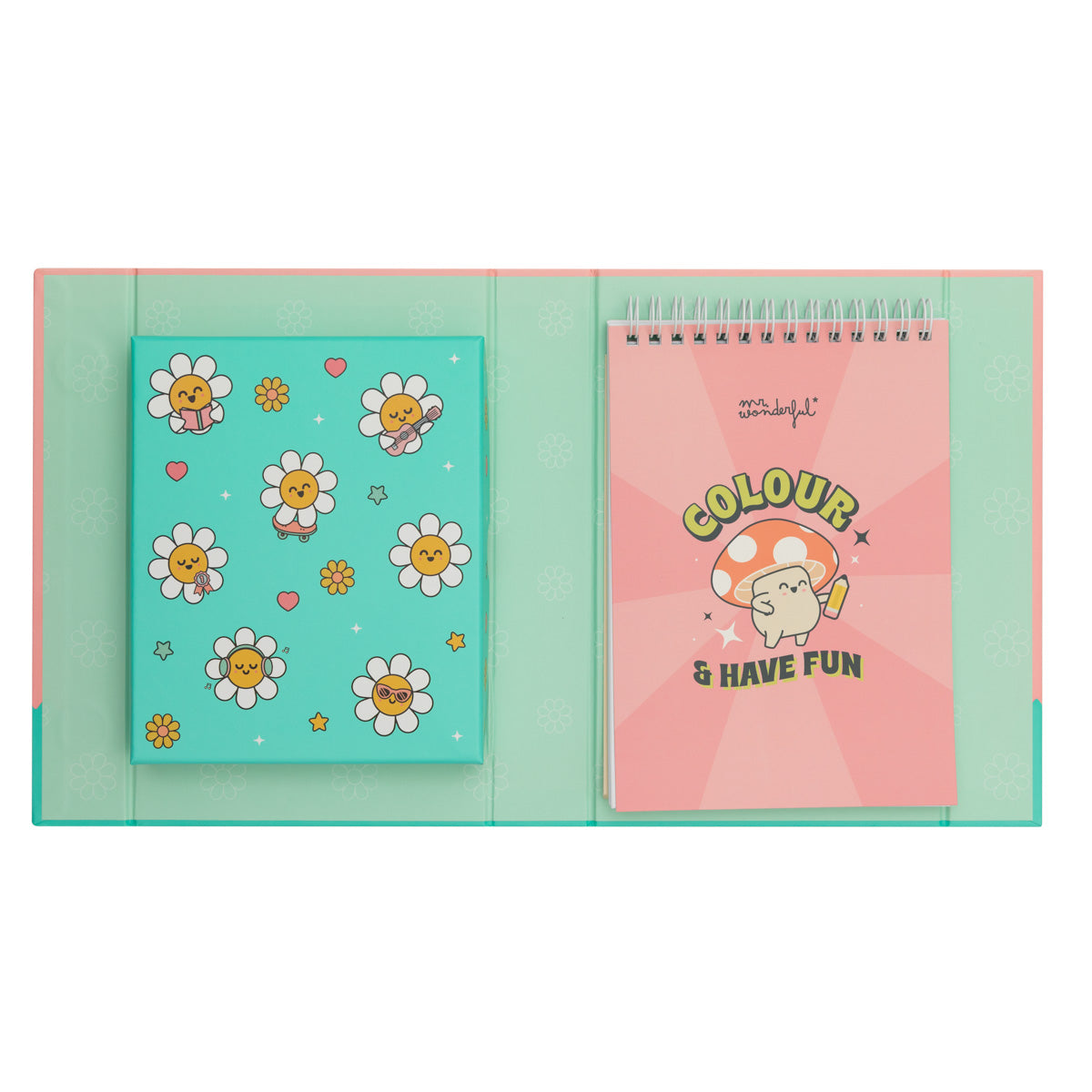 Colouring book + coloured marker pens + stickers - Colour & have fun.
