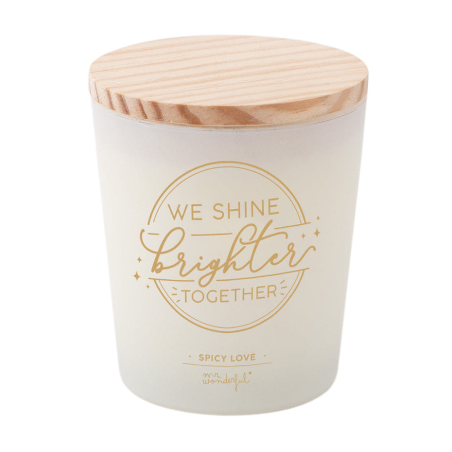 Vela aromática con mensaje de amor para parejas Mr. Wonderful – We shine brighter together