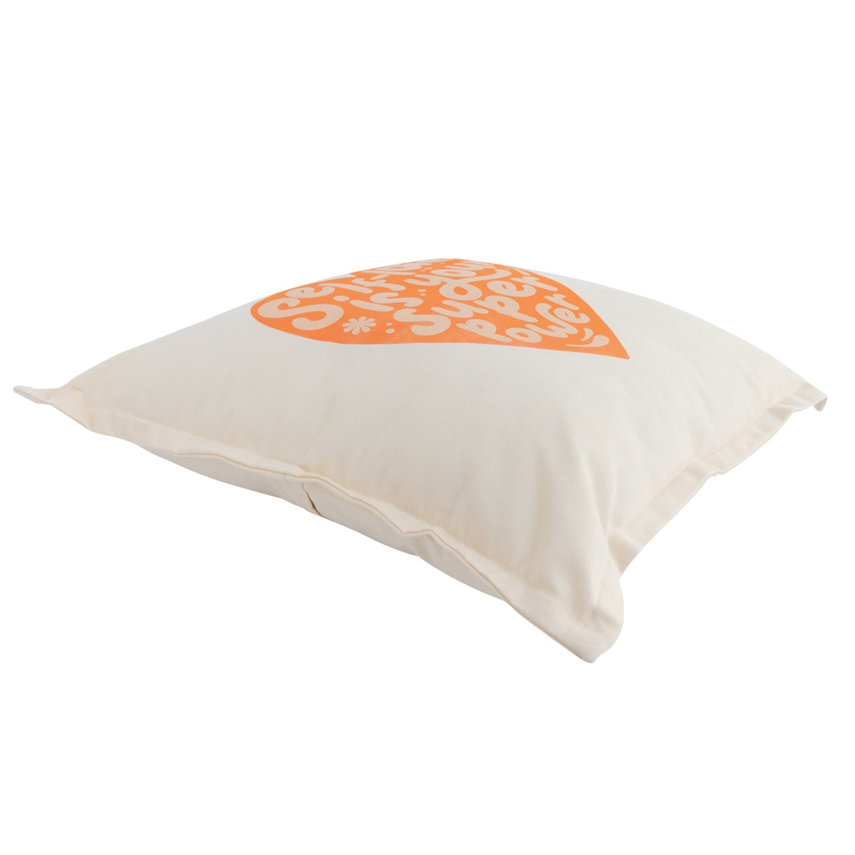 Coussin brodé orange - L'amour de soi est votre super pouvoir