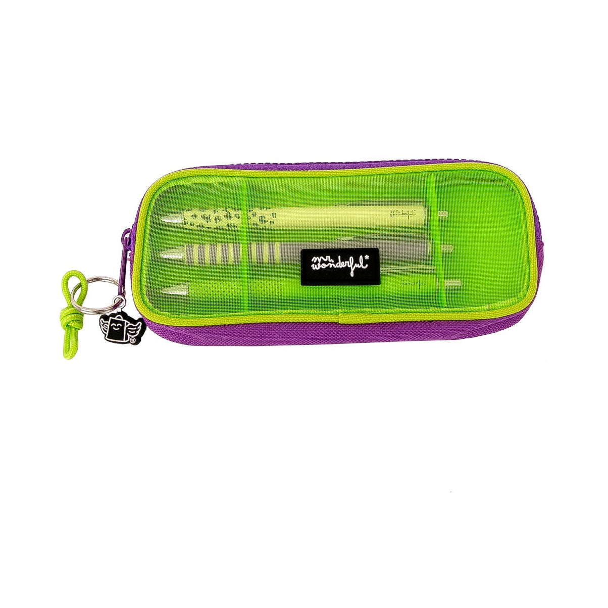 Estuche de rejilla con 3 bolígrafos - Verde | Mr.Wonderful