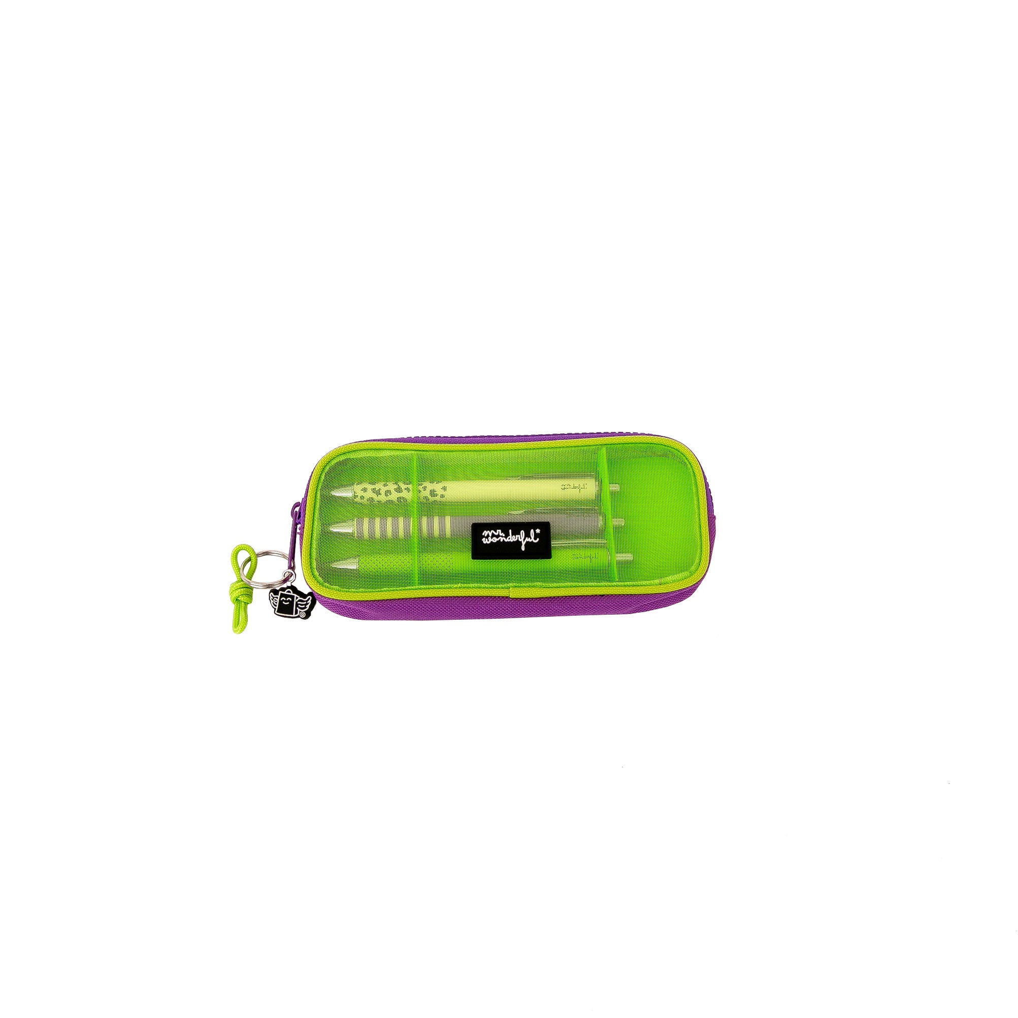 Estuche de rejilla con 3 bolígrafos - Verde | Mr.Wonderful