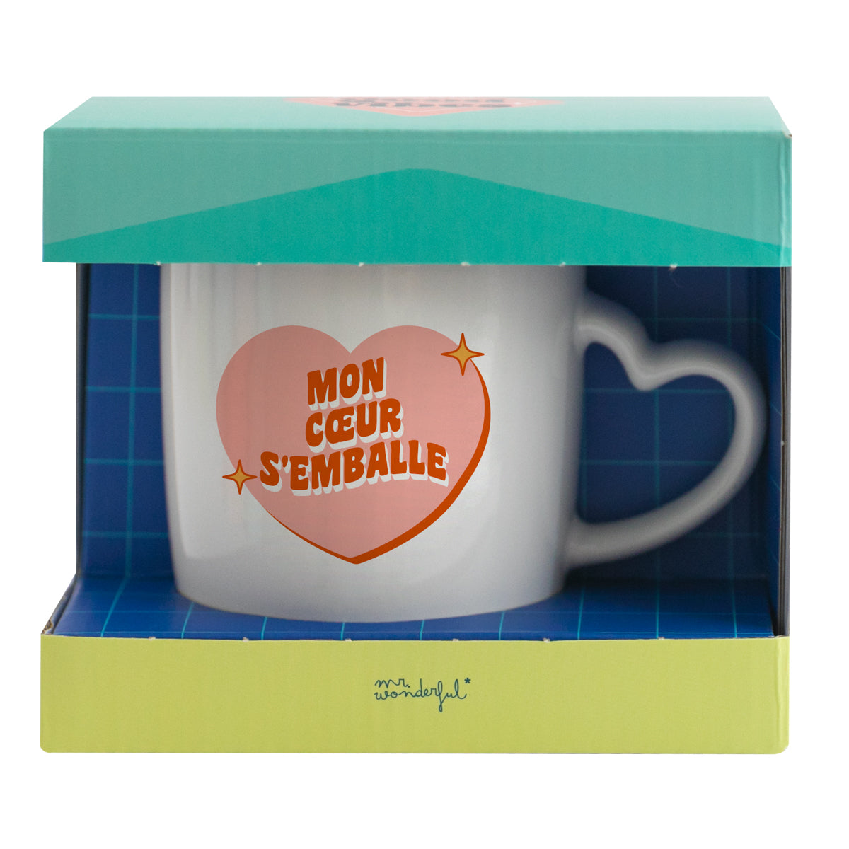 Mug Blanc - Mon coeur s'emballe 