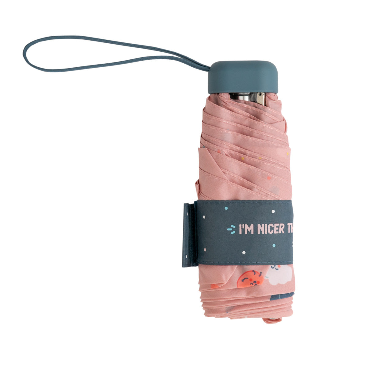 Petit parapluie rose - Imprimé cœur et nuage