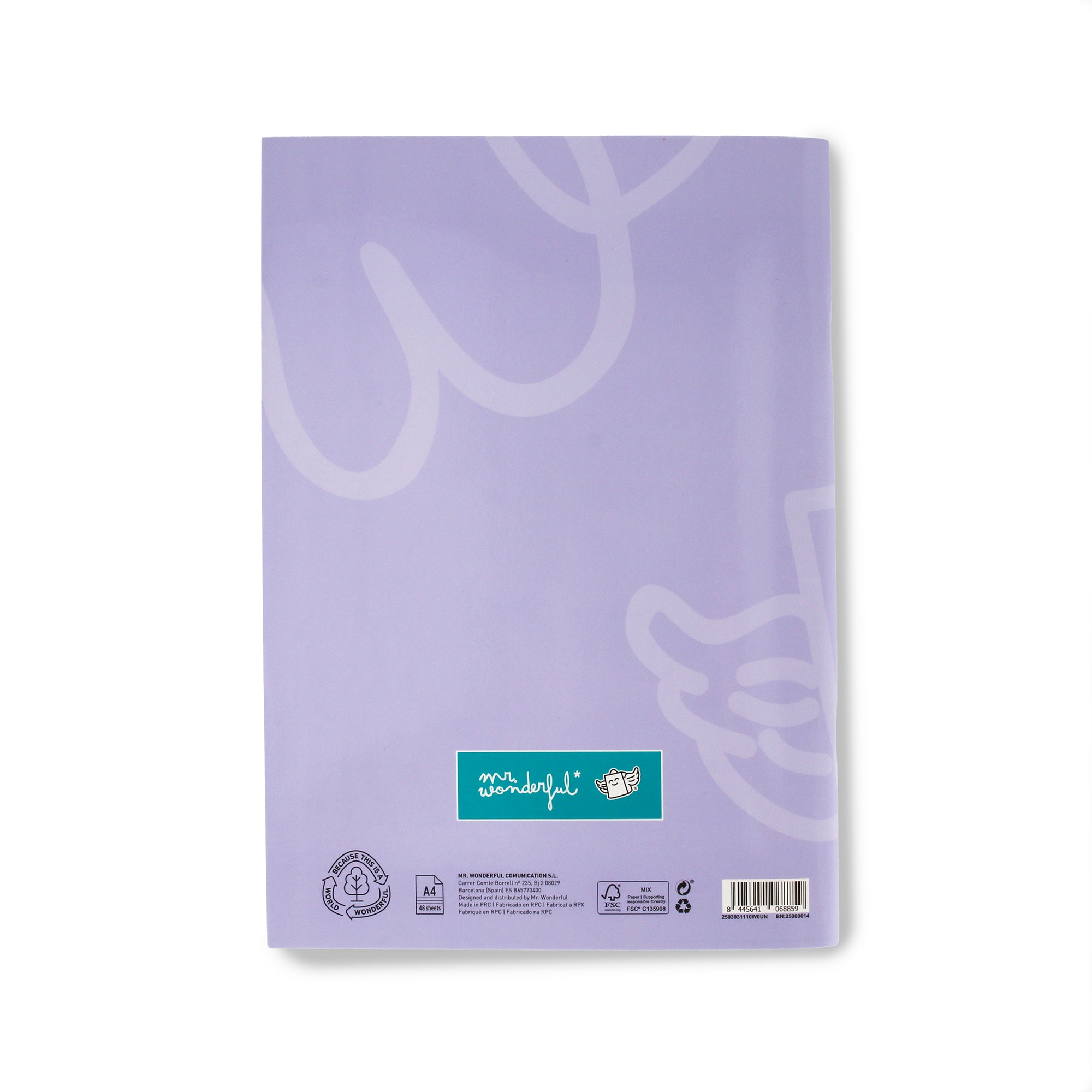 Lilac A4 notebook 48 sheets - Lined paper
