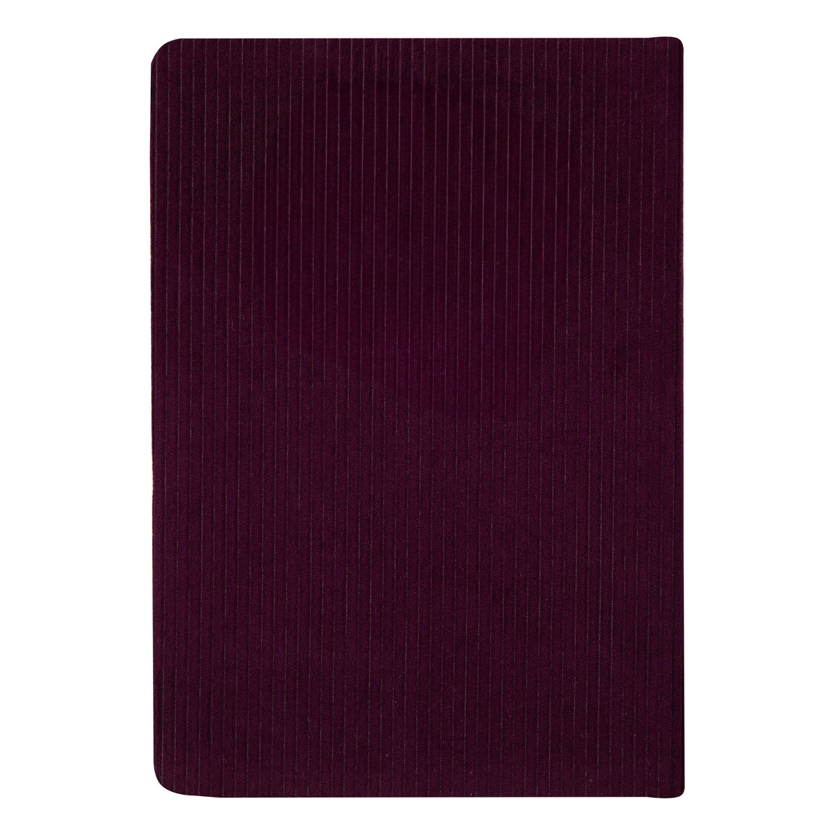 A5 notebook corduroy aubergine - In the middle of difficulty lies opportunity.