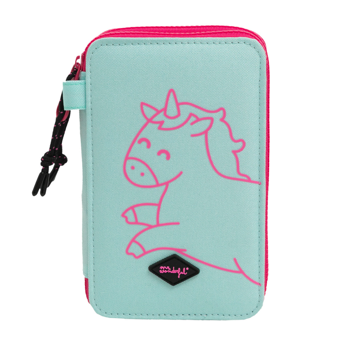 Filled pencil case with 2 compartments mint - My creativity has no limits