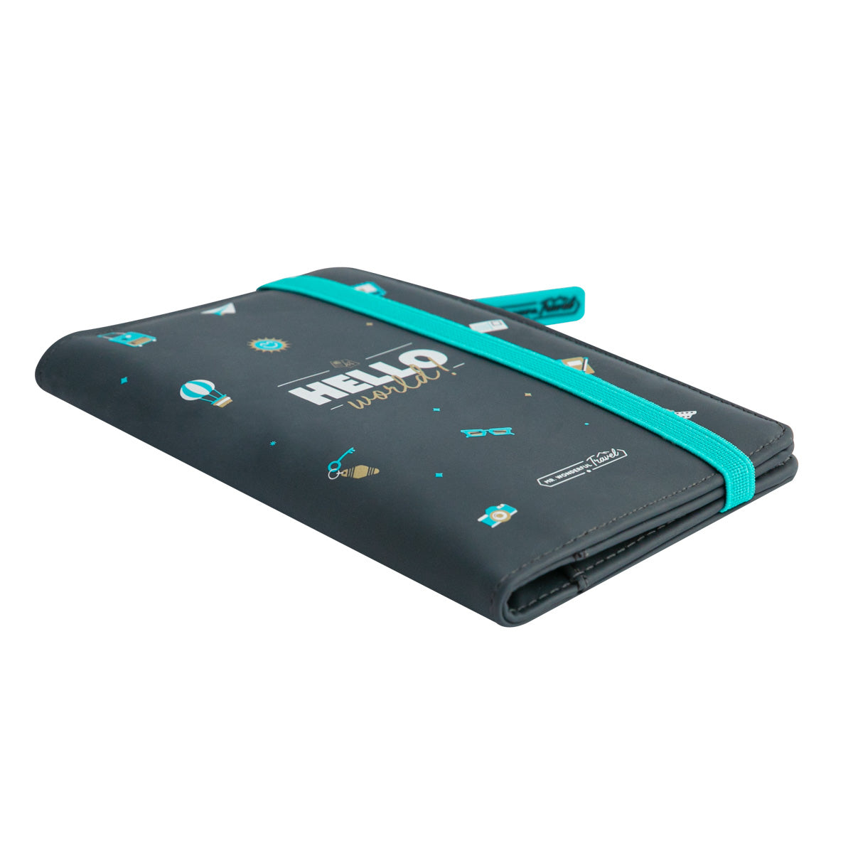 Passportholder Blue - Hello world!